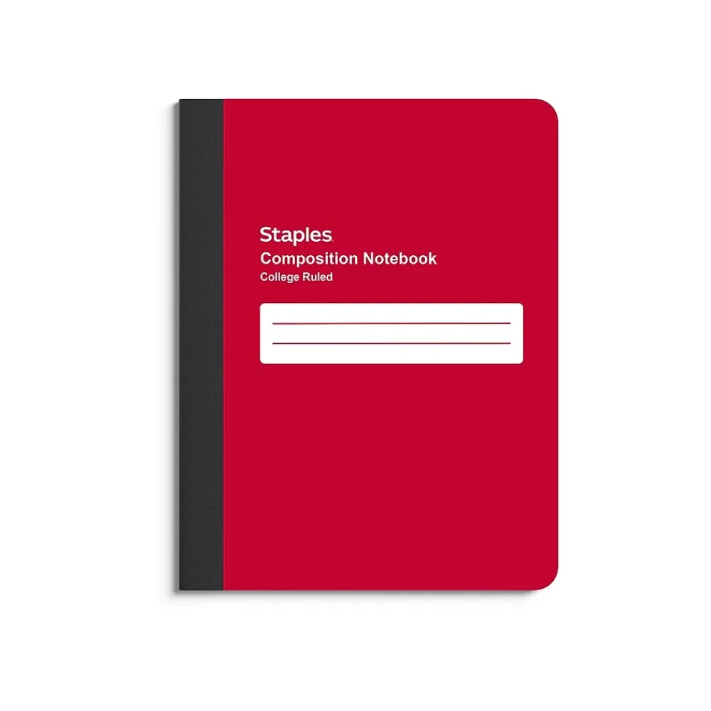 Staples Composition Notebooks<Composition Notebook, 7.5" x 9.75", College Ruled, 80 Sheets, (ST55081)