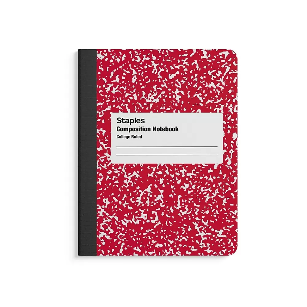 Staples Composition Notebooks<® Composition Notebooks, 7.5" x 9.75", College Ruled, 100 Sheets, , 4/Pack (ST58370)