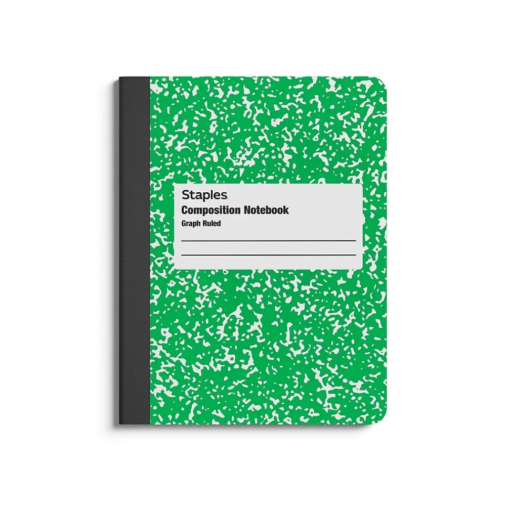 Staples Notebooks<® Composition Notebooks, 7.5" x 9.75", Graph Ruled, 80 Sheets, /White (ST55068C)