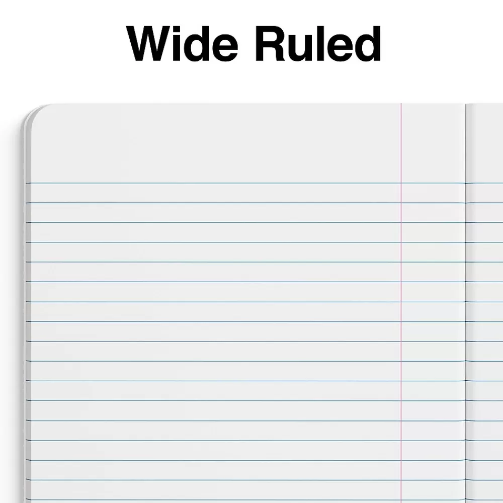 Staples Composition Notebooks<® Composition Notebooks, 7.5" x 9.75", Wide Ruled, 100 Sheets, /White Marble, 4/Pack (ST58369)