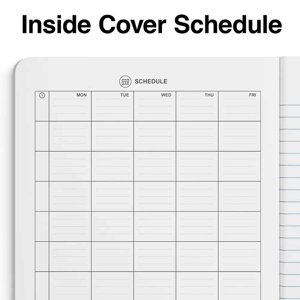 Staples Composition Notebooks<® Composition Notebooks, 7.5" x 9.75", Wide Ruled, 100 Sheets, /White Marble, 4/Pack (ST58369)