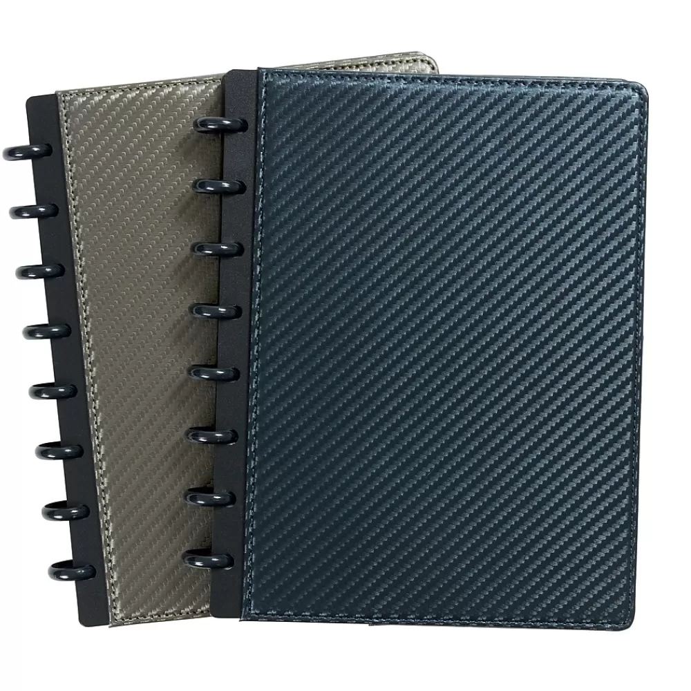 Staples Notebooks<® Customizable Arc Notebook System, 5" x 8", Narrow Ruled, 60 Sheets, Assorted Carbon Fiber Colors, (51526)