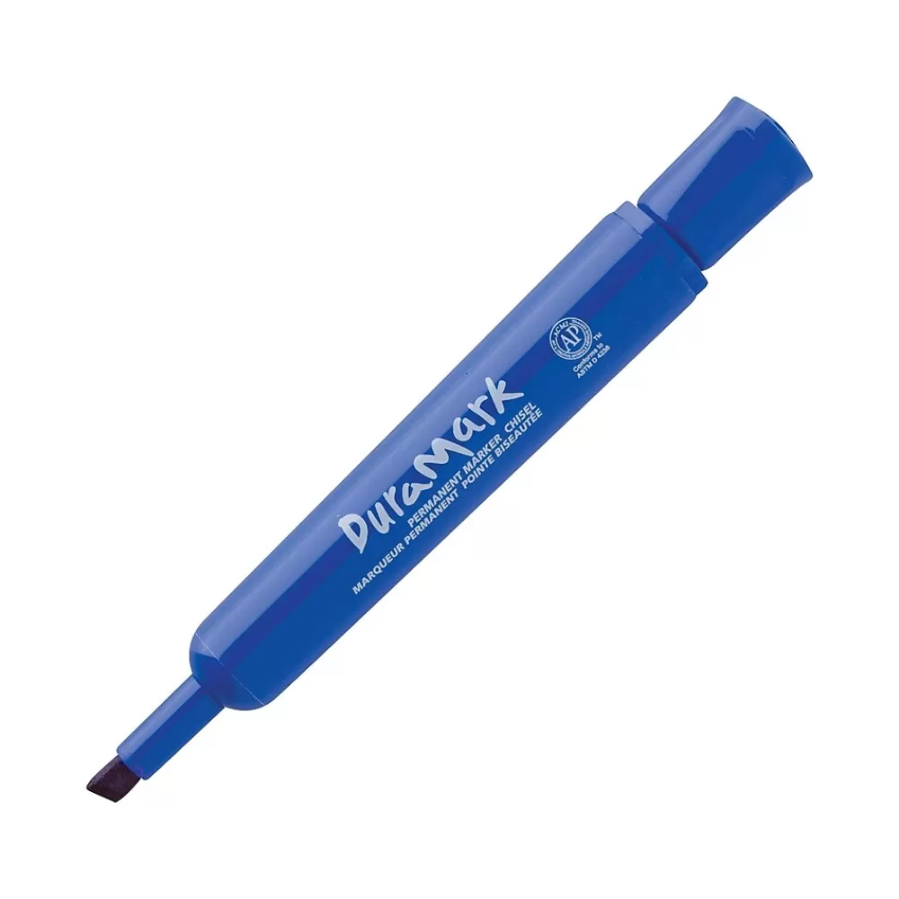 Staples Markers<DuraMark Permanent Markers, Medium Point, Blue, 12/Pack (18890)