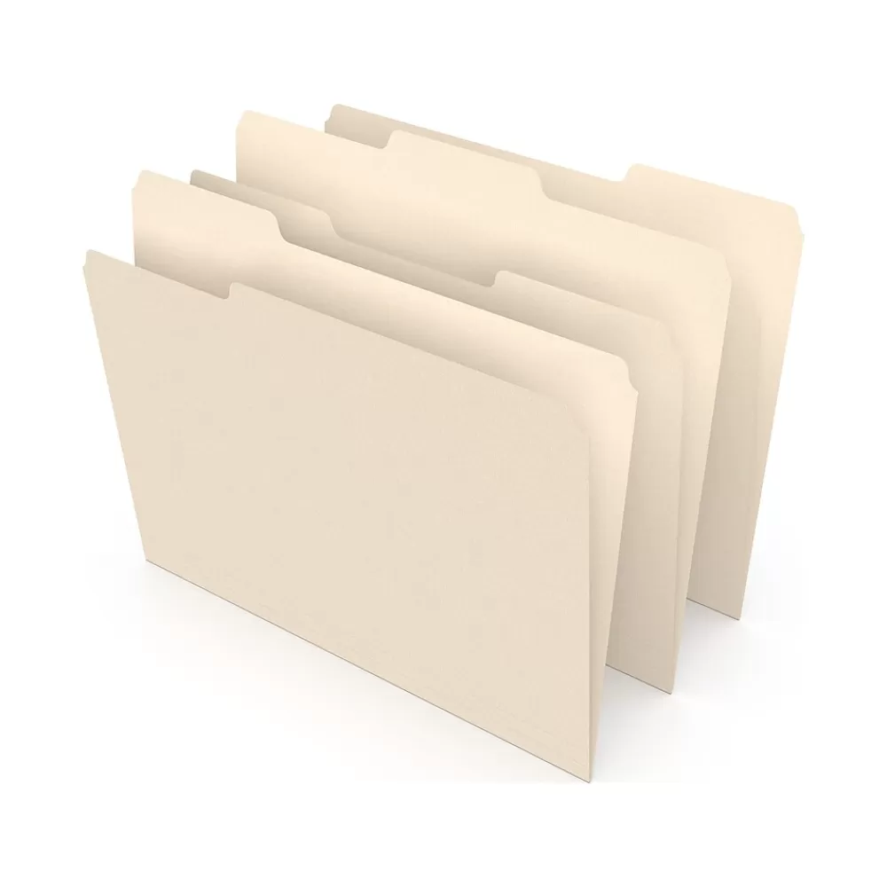 Staples File Folders<File Folder, 1/3-Cut Tab, Legal Size, Manila, 500/Carton (ST56680CT)