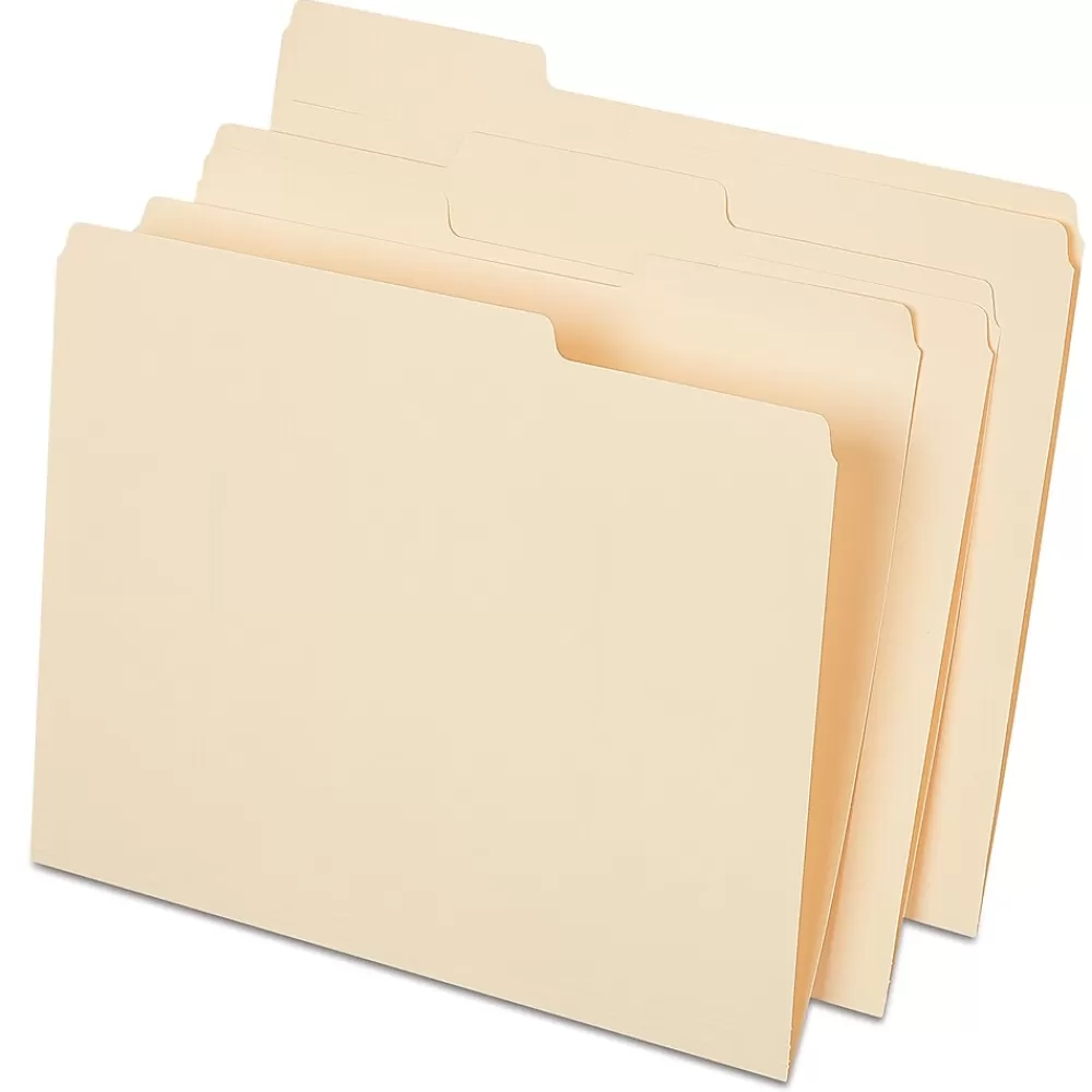 Staples File Folders<File Folder, 1/3-Cut Tab, Letter Size, Manila, 50/Pack (ST541077-CC)