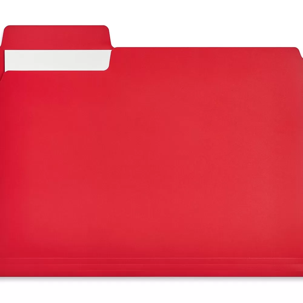 Staples File Folders<File Folder, 1/3-Cut Tab, Letter Size, Plastic, Assorted Colors, 18/Box (ST62540)