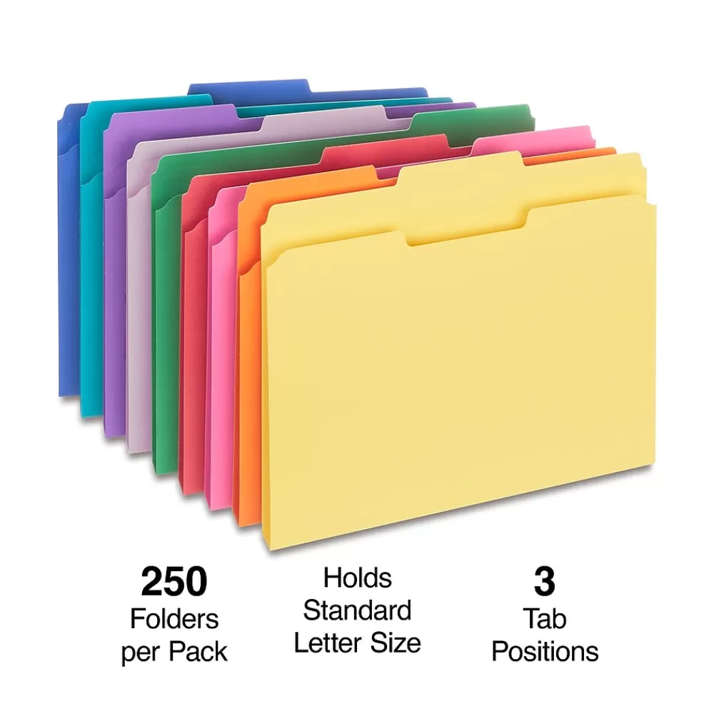 Staples File Folders<File Folders, 1/3-Cut Tab, Letter Size, , 250/Box (ST576937-CC)