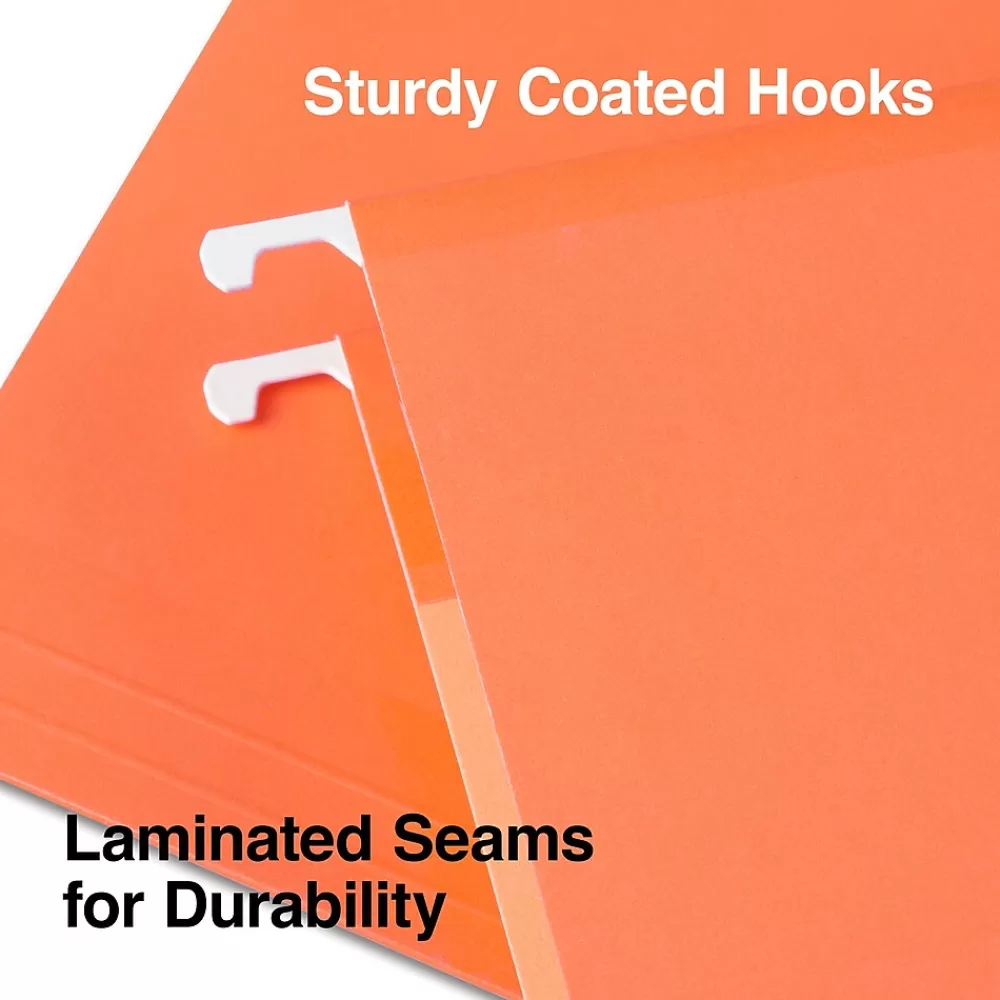 Staples Hanging File Folders<Heavy Duty Reinforced Hanging File Folders, 1/5-Cut Tab, Legal Size, Assorted Colors, 25/Box (ST18657-CC)
