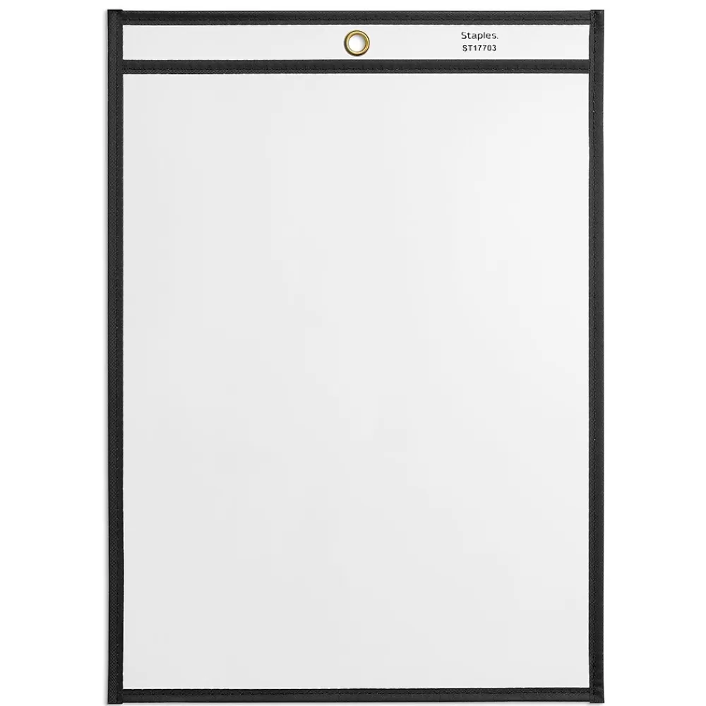 Staples Sheet Protectors<Heavy Duty Stitched Job Ticket Holder, 9" x 12", Clear, 25/Pack (17703)