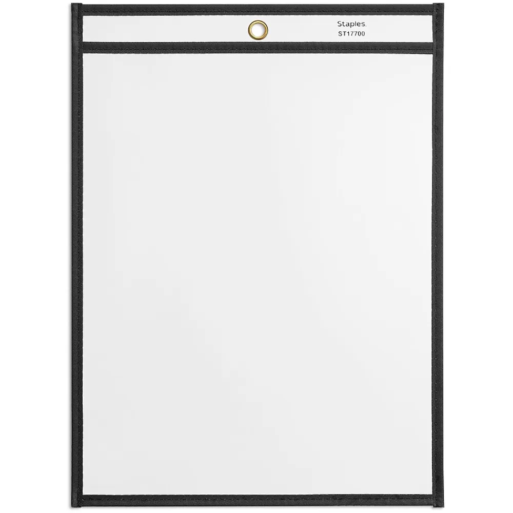 Staples Sheet Protectors<Heavy Weight Stitched Job Ticket Holder, 8.5" x 11", Clear, 25/Pack (17700)