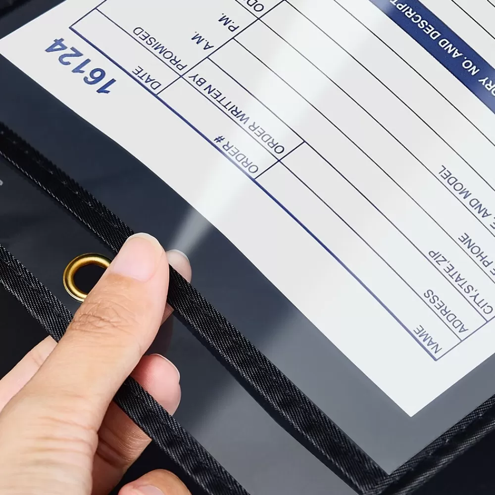 Staples Sheet Protectors<Heavy Weight Stitched Job Ticket Holder, 6" x 9", Clear, 25/Pack (28510)