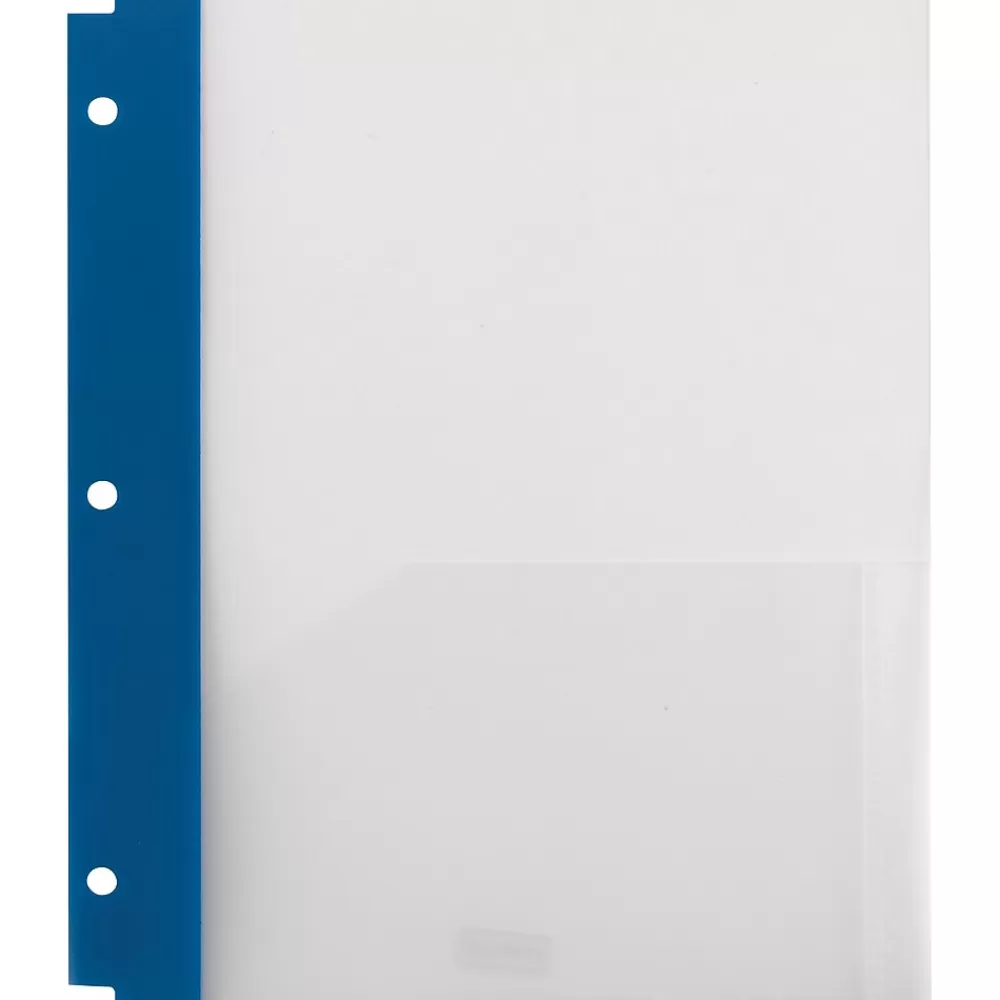 Staples Pocket Folders<3-Hole Punched 2-Pocket Portfolio Folder, Frosted Navy (26176)