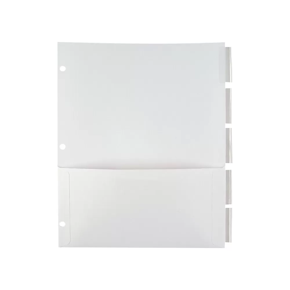 Staples Dividers<Insertable Paper Dividers, 5-Tab, Clear (13497/11271)