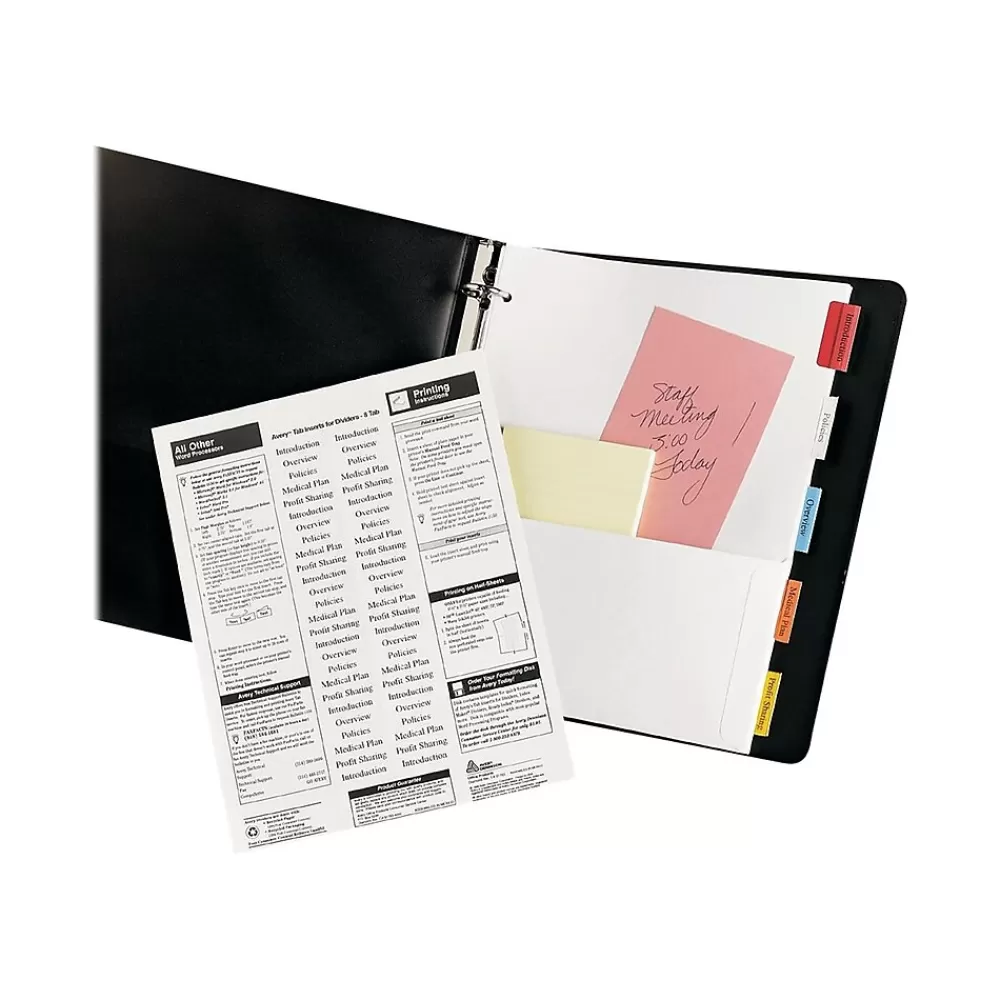 Staples Dividers<Insertable Paper Dividers, 5-Tab, Clear (13497/11271)