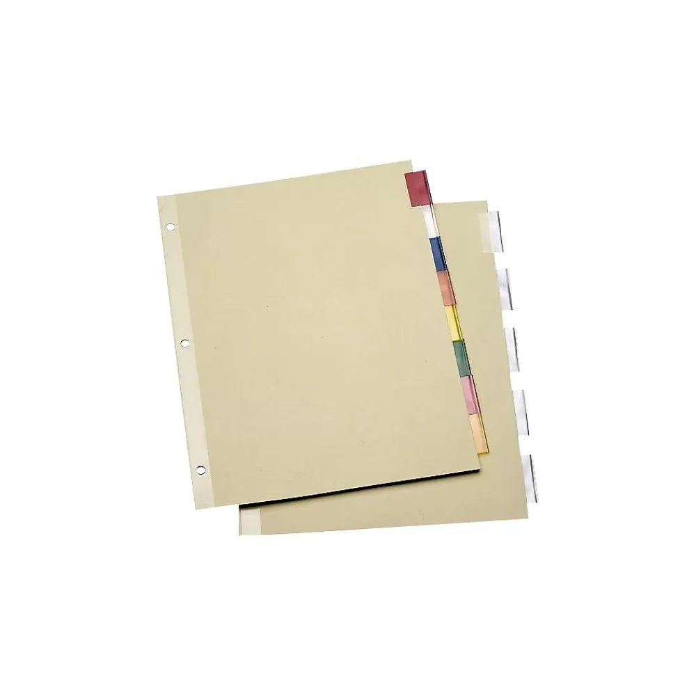 Staples Dividers<® Insertable Tab Dividers, 5-Tab, Clear, 8 1/2" x 11", 6/Pk, 36 Packs/Ct