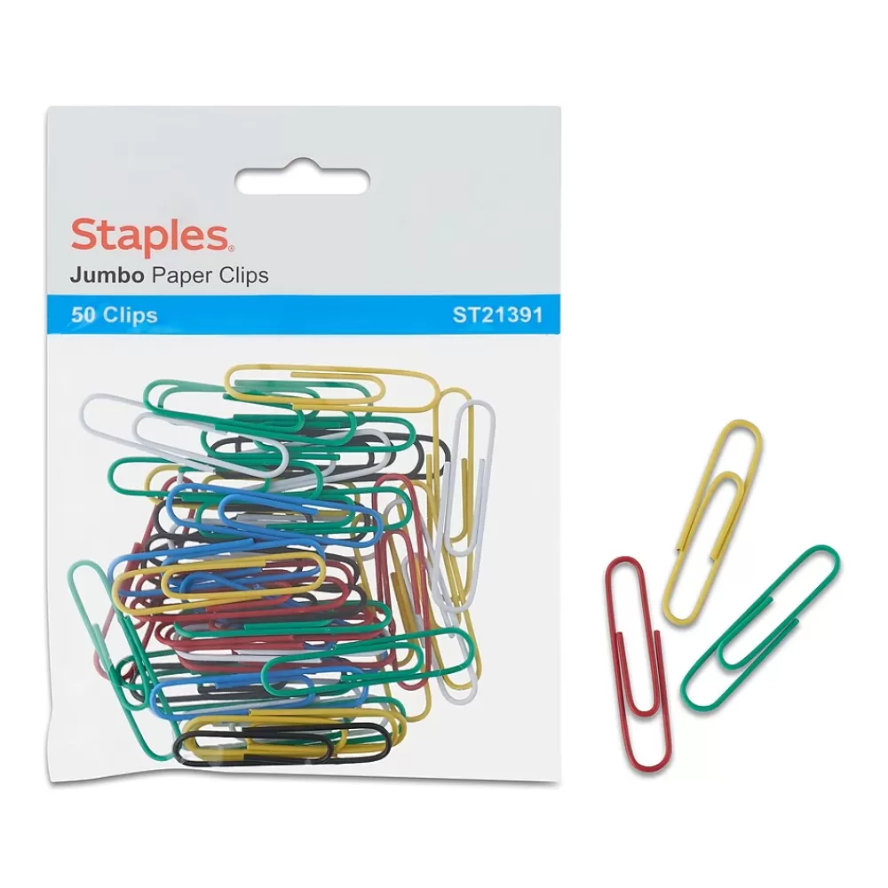 Staples Clips & Fasteners<® Jumbo Paperclip 50 PK - Core