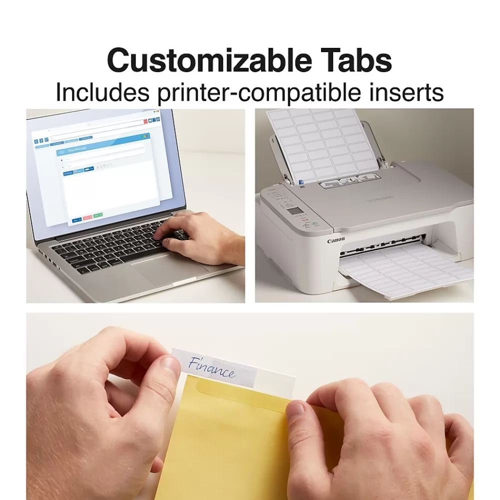 Staples Dividers<Large Tab Insertable Dividers, 5-Tab, Clear, 4/Pack (13514/14480)