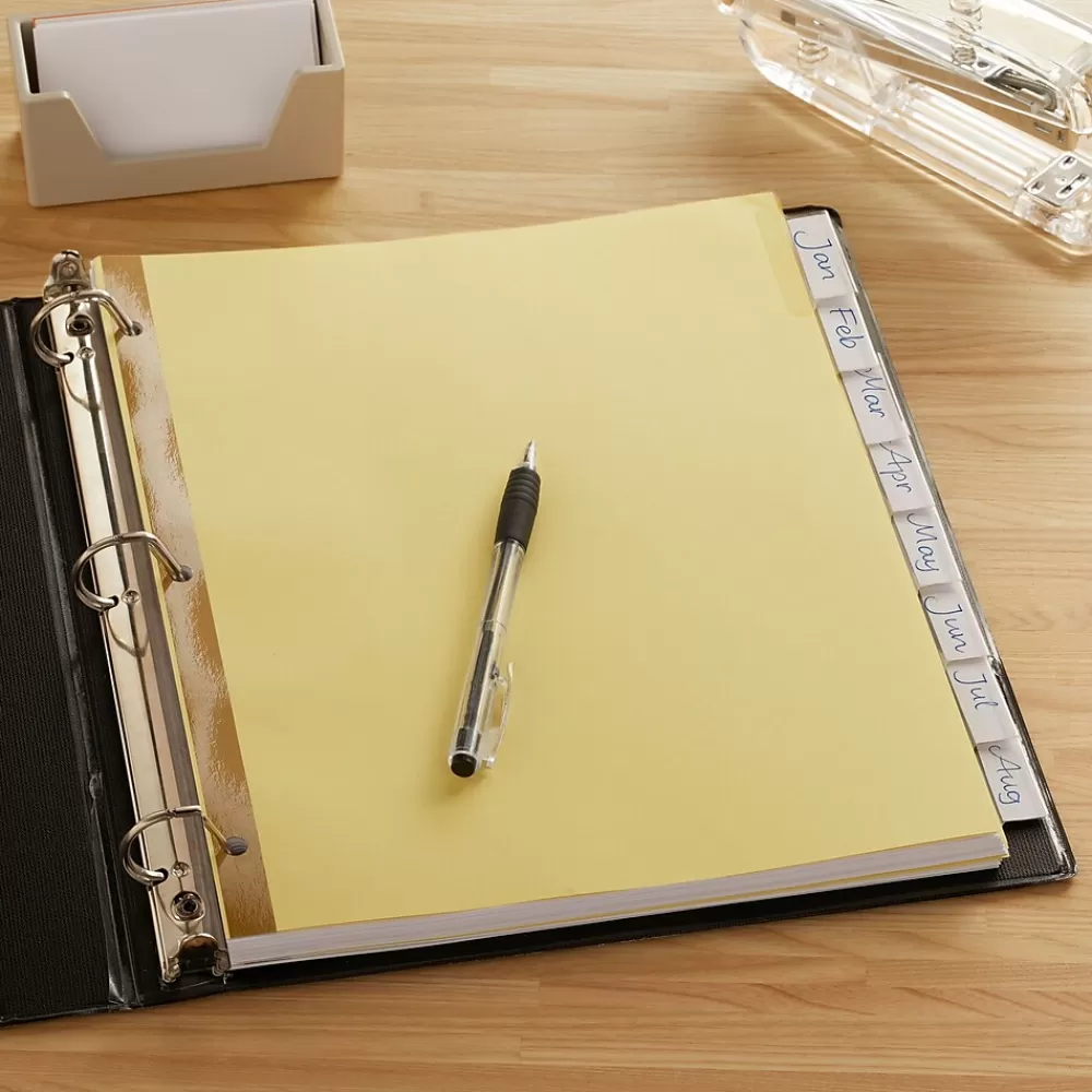 Staples Dividers<Large Tab Insertable Paper Divider, 8 Tabs, Buff with Clear Tabs, 1 Set (18934/11112)