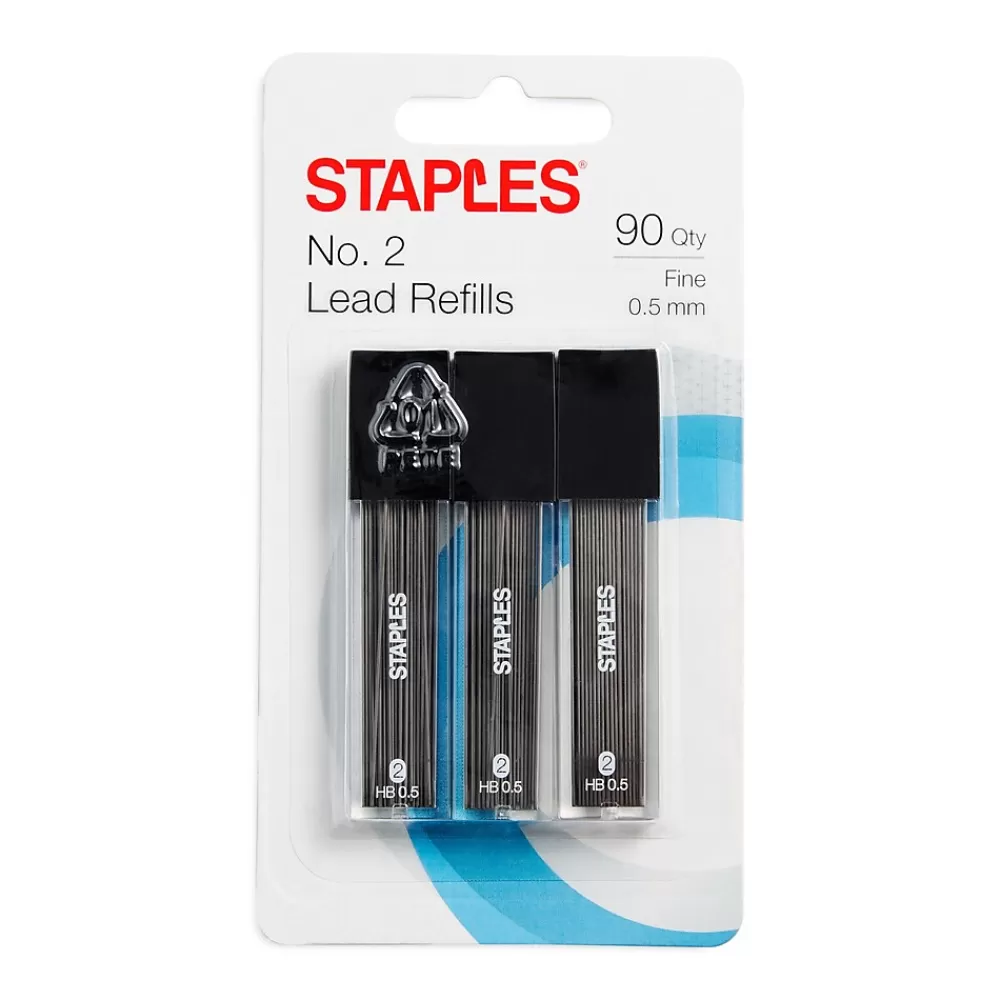 Staples Pencils<® Lead Refill, 0.5mm, 30/Leads, 3/Pack (10405-CC)