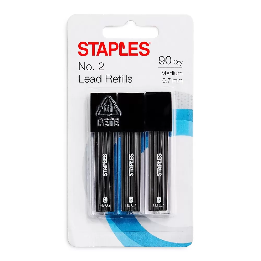 Staples Pencils<® Lead Refill, 0.7mm, 30/Leads, 3/Pack (10406-CC)