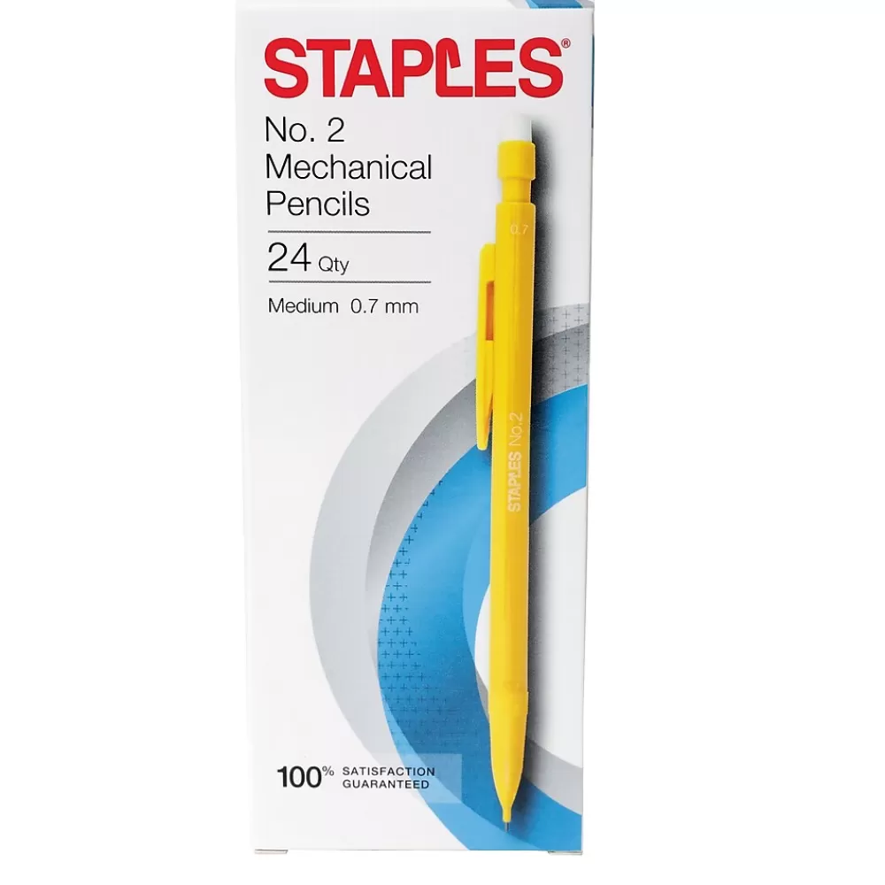 Staples Pencils<Mechanical Pencil, 0.7mm, #2 Medium Lead, 2 Dozen (26930-CC)