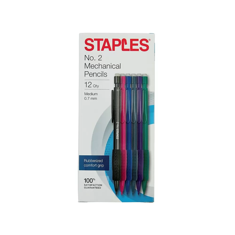 Staples Pencils<® Mechanical Pencil, 0.7mm, #2 Medium Lead, Dozen (29082-CC)