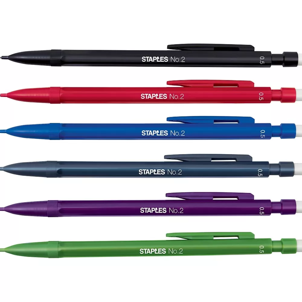 Staples Pencils<Mechanical Pencil, 0.5mm, #2 Soft Lead, Dozen (29087-CC)