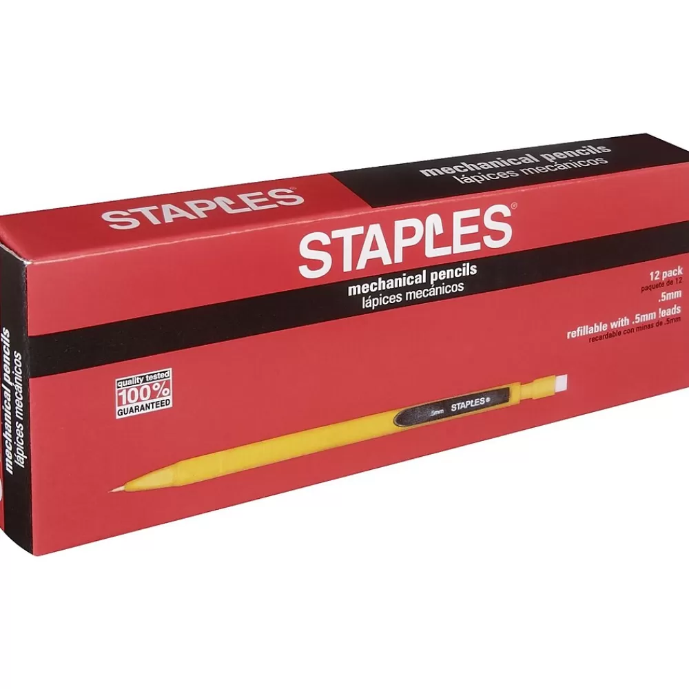 Staples Pencils<Mechanical Pencil, 0.5mm, #2 Soft Lead, Dozen (10942-CC)