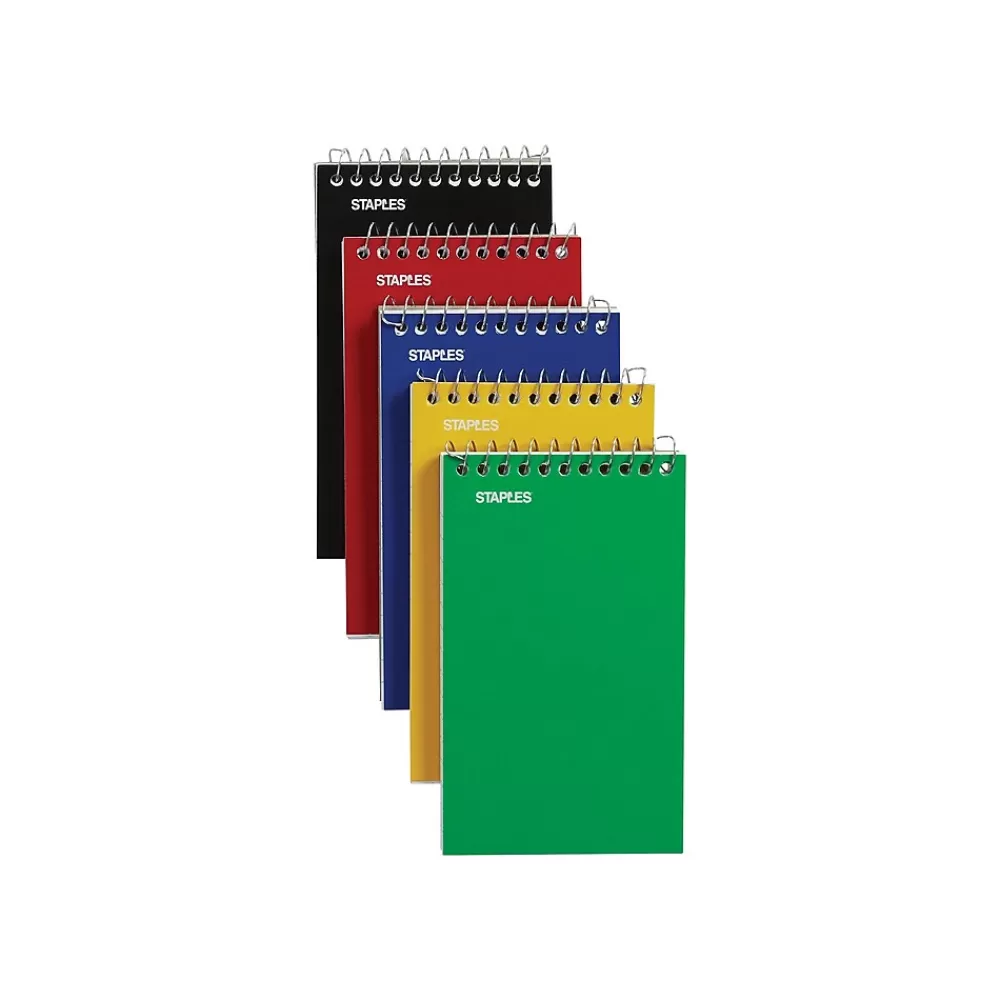 Staples Notebooks<Memo Pads, 3" x 5", College Ruled, Assorted Colors, 75 Sheets/Pad, 240 Pads/Pack (TR11491CT)