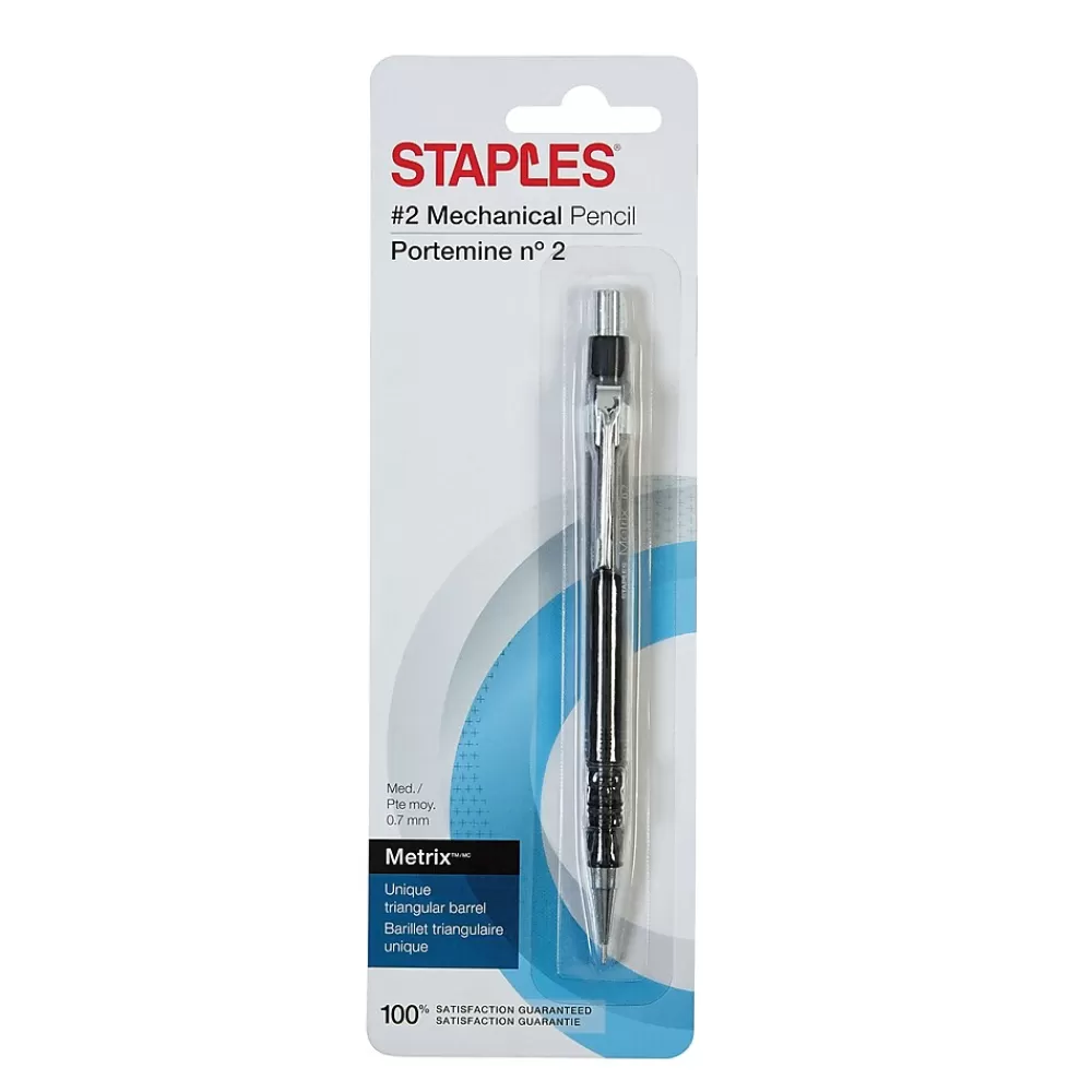 Staples Pencils<® Metrix™ Mechanical Pencils 0.7mm Black 1pk (50804)