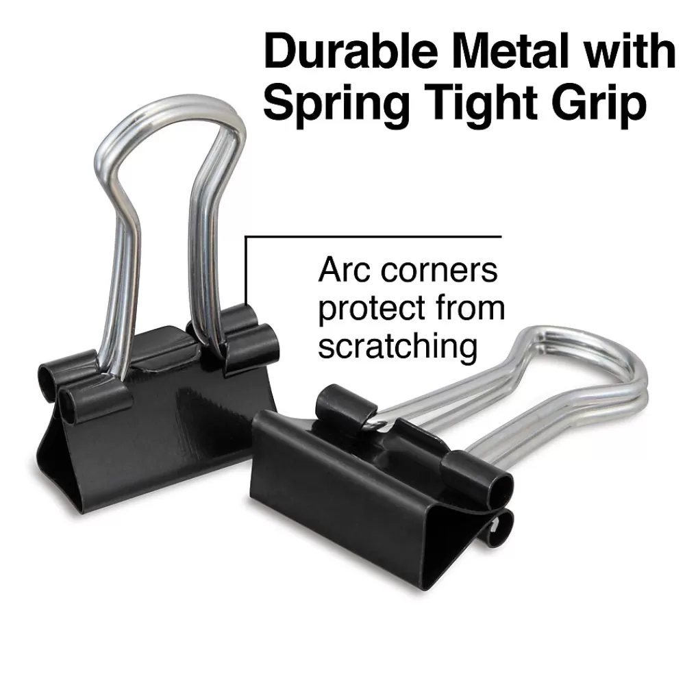 Staples Clips & Fasteners<Micro Binder Clips, 0.13" Capacity, Black, 100 Clips/Pack (ST15340/15340)