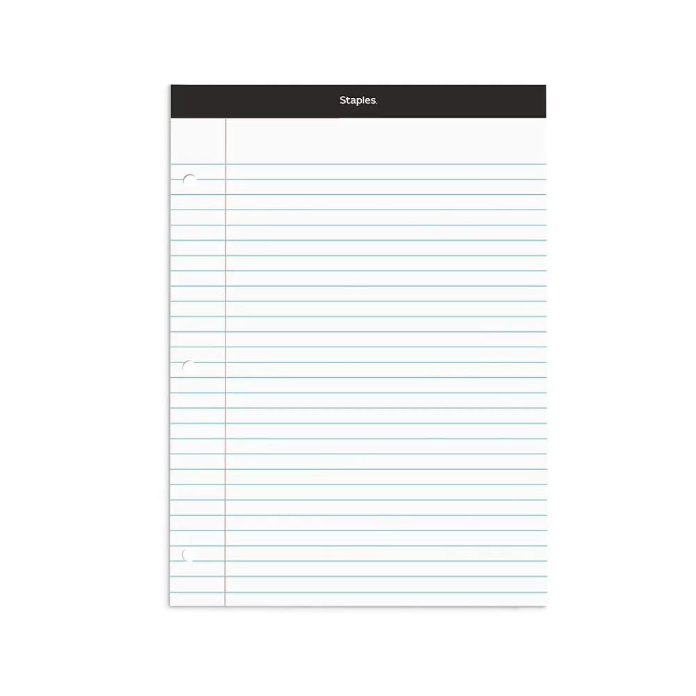 Staples Notepads<Notepad, 8.5" x 11.75", Narrow Ruled, , 100 Sheets/Pad (ST57345/TR57345)