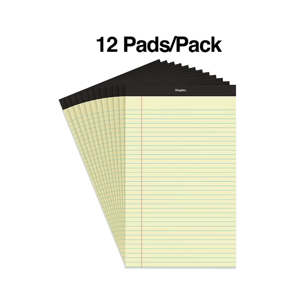 Staples Notepads<Notepad, 8.5" x 14", Wide Ruled, , 50 Sheets/Pad, Dozen Pads/Pack (ST57301)