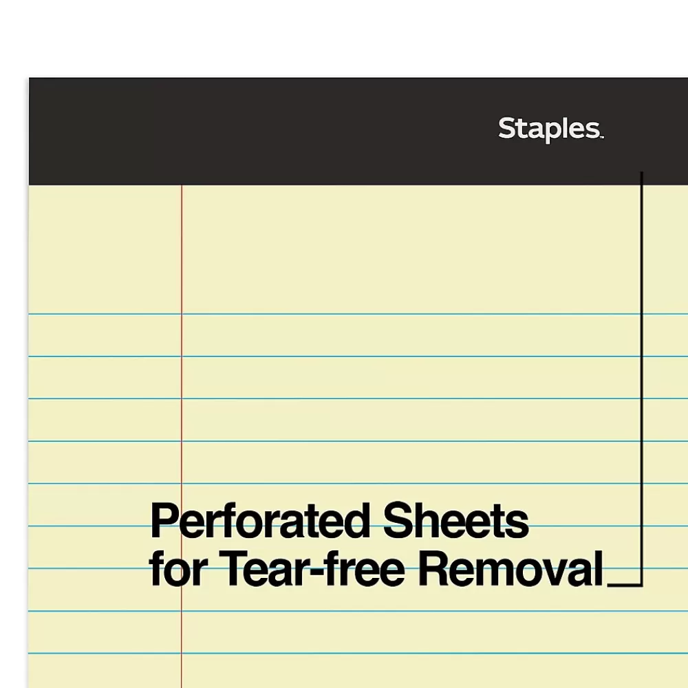 Staples Notepads<Notepad, 8.5" x 14", Wide Ruled, , 50 Sheets/Pad, Dozen Pads/Pack (ST57301)