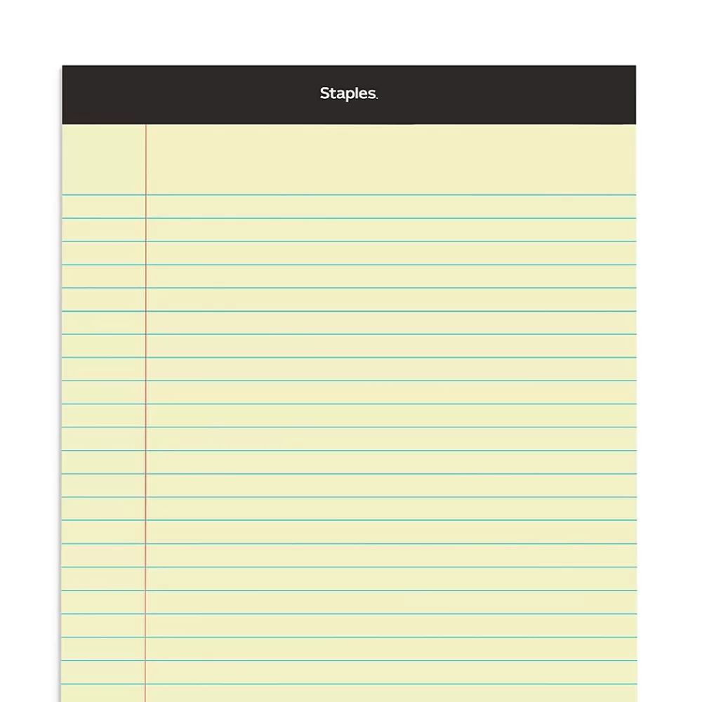 Staples Notepads<Notepad, 8.5" x 14", Wide Ruled, , 50 Sheets/Pad, Dozen Pads/Pack (ST57301)