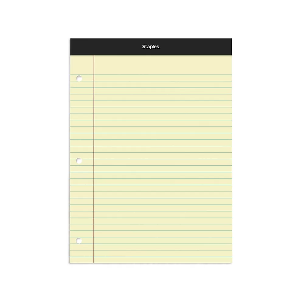 Staples Notepads<Notepads, 8.5" x 11.75", Wide Ruled, , 100 Sheets/Pad, 6 Pads/Pack (ST57349)