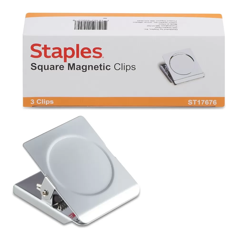 Staples Clips & Fasteners<Paper Clips, 2.25"W, Silver, 3/Pack (17676)