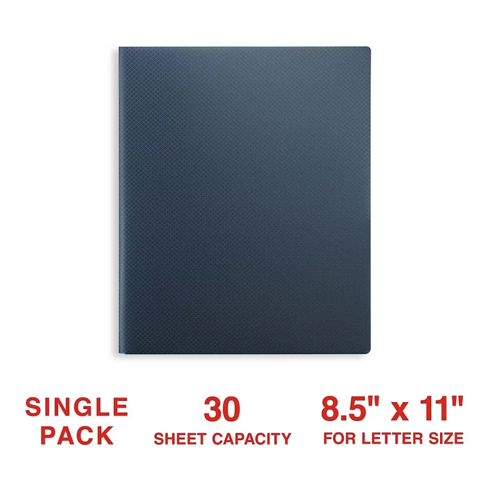 Staples Pocket Folders<2-Pocket Plastic Presentation Folder, Blue (21624-CC/20644)