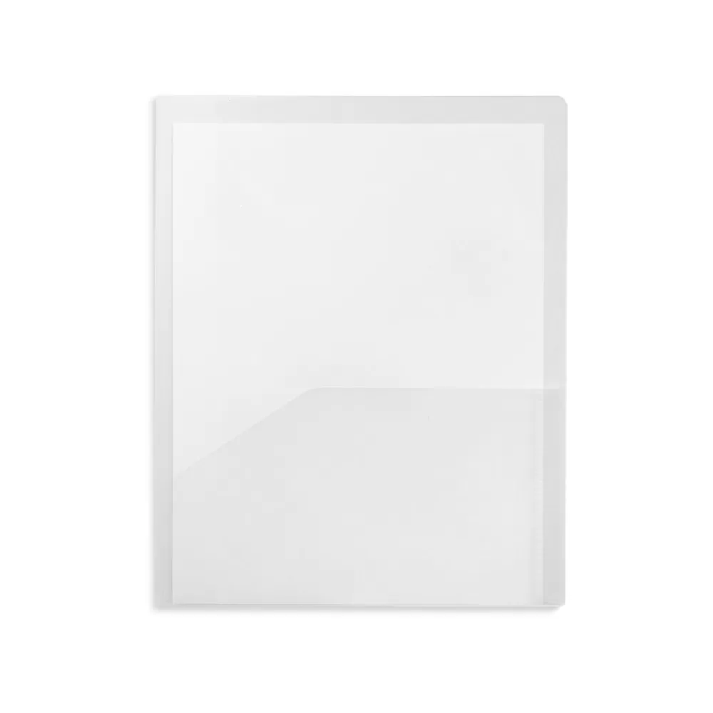 Staples Pocket Folders<2-Pocket Plastic Presentation Folder, Clear (ST26382-CC)