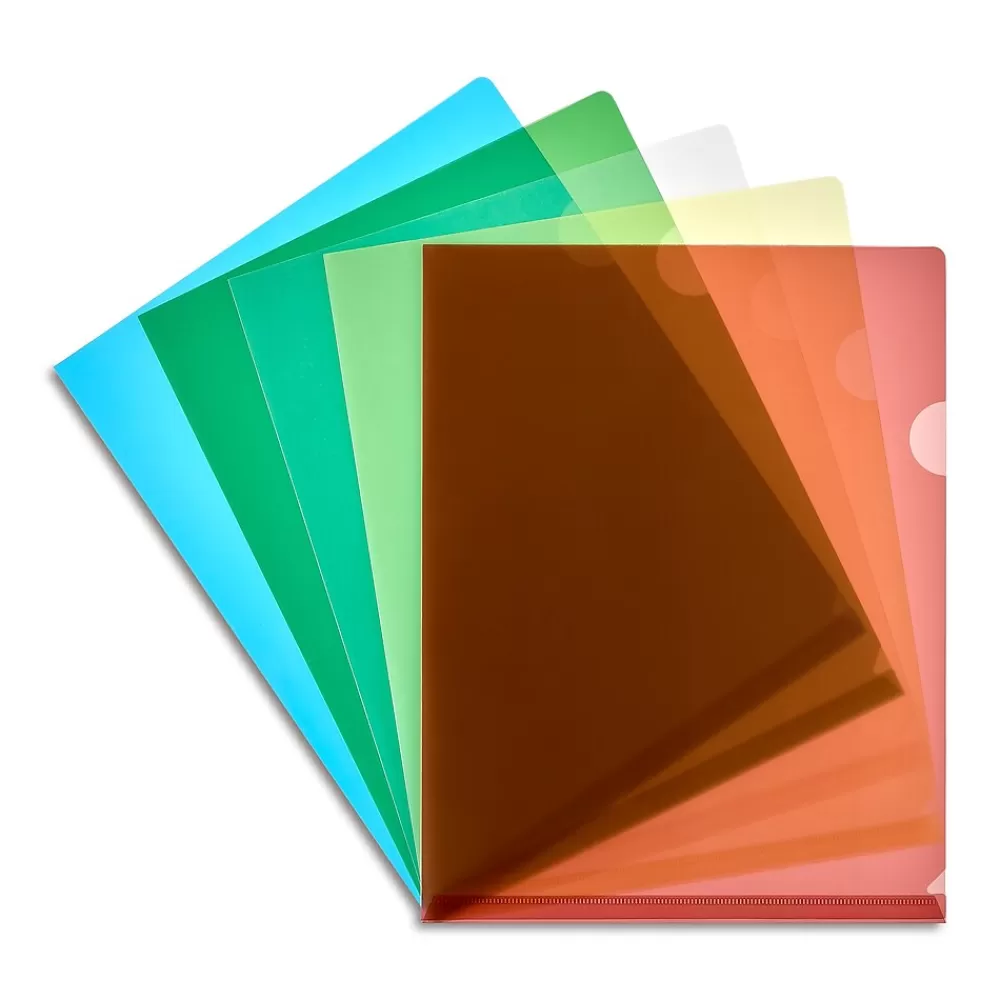 Staples Pocket Folders<Poly Heavy Duty 1 Pocket Project Presentation Folder, Assorted Colors, 5/Pack (10770-CC)
