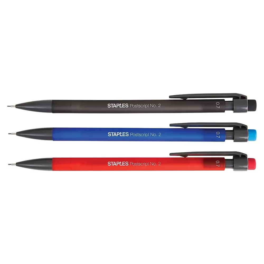 Staples Pencils<Postscript Mechanical Pencil, 0.7mm, #2 Soft Lead, 2 Dozen (26931-CC)