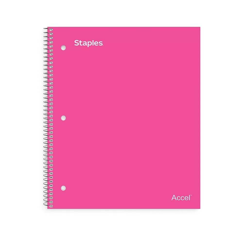 Staples Subject Notebooks<Premium Poly 1-Subject Notebook, 8.5" x 11", College Ruled, 100 Sheets, (ST51448D)