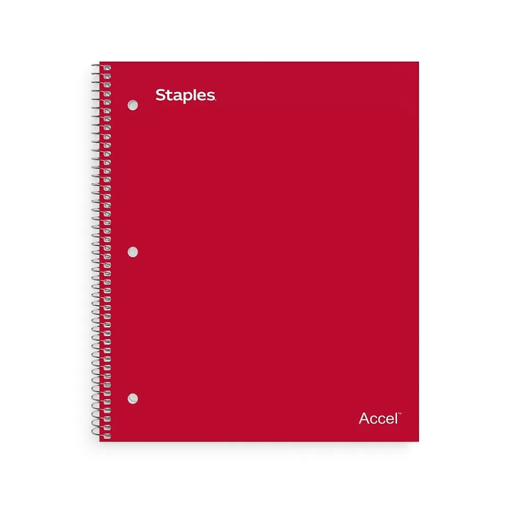 Staples Subject Notebooks<Premium Poly 3-Subject Notebook, 8.5" x 11", College Ruled, 150 Sheets, (ST58315)