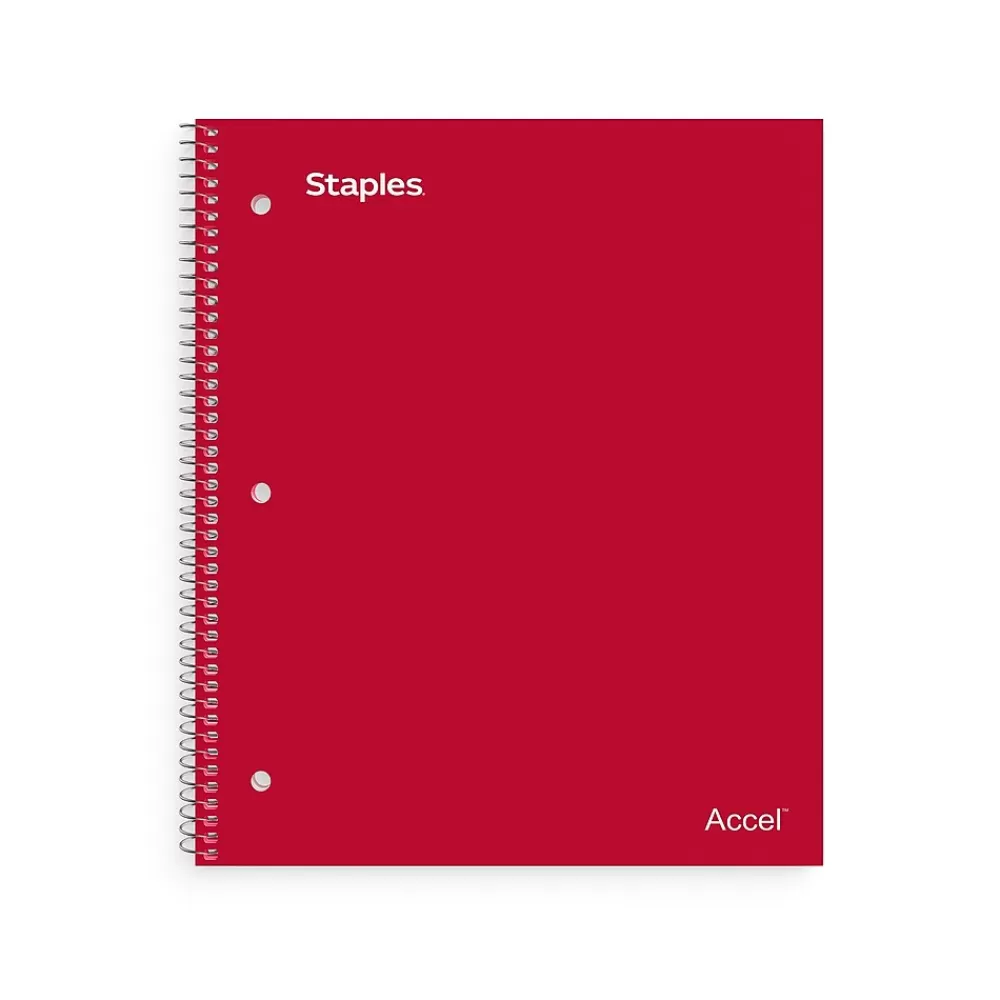 Staples Subject Notebooks<Premium Poly 5-Subject Notebook, 8.5" x 11", College Ruled, 200 Sheets, (ST58319)