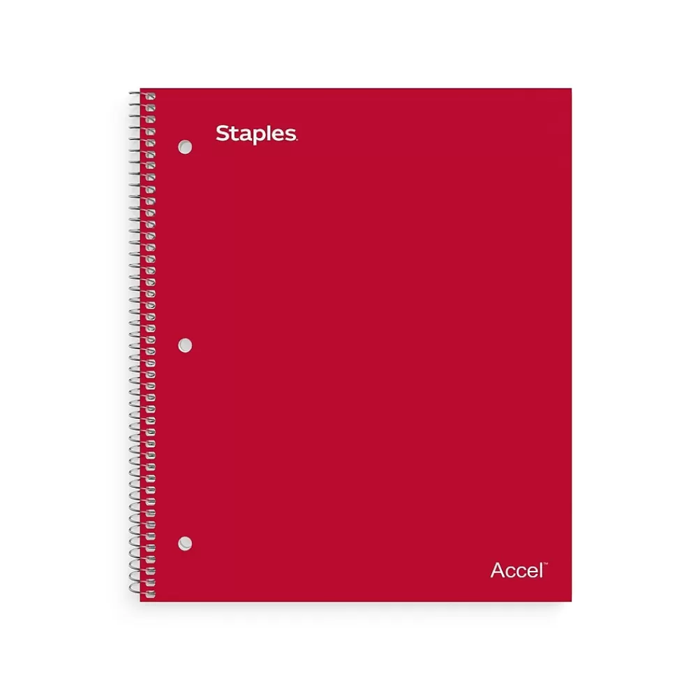 Staples Subject Notebooks<Premium Poly 1-Subject Notebook, 8.5" x 11", College Ruled, 100 Sheets, (ST20952D)