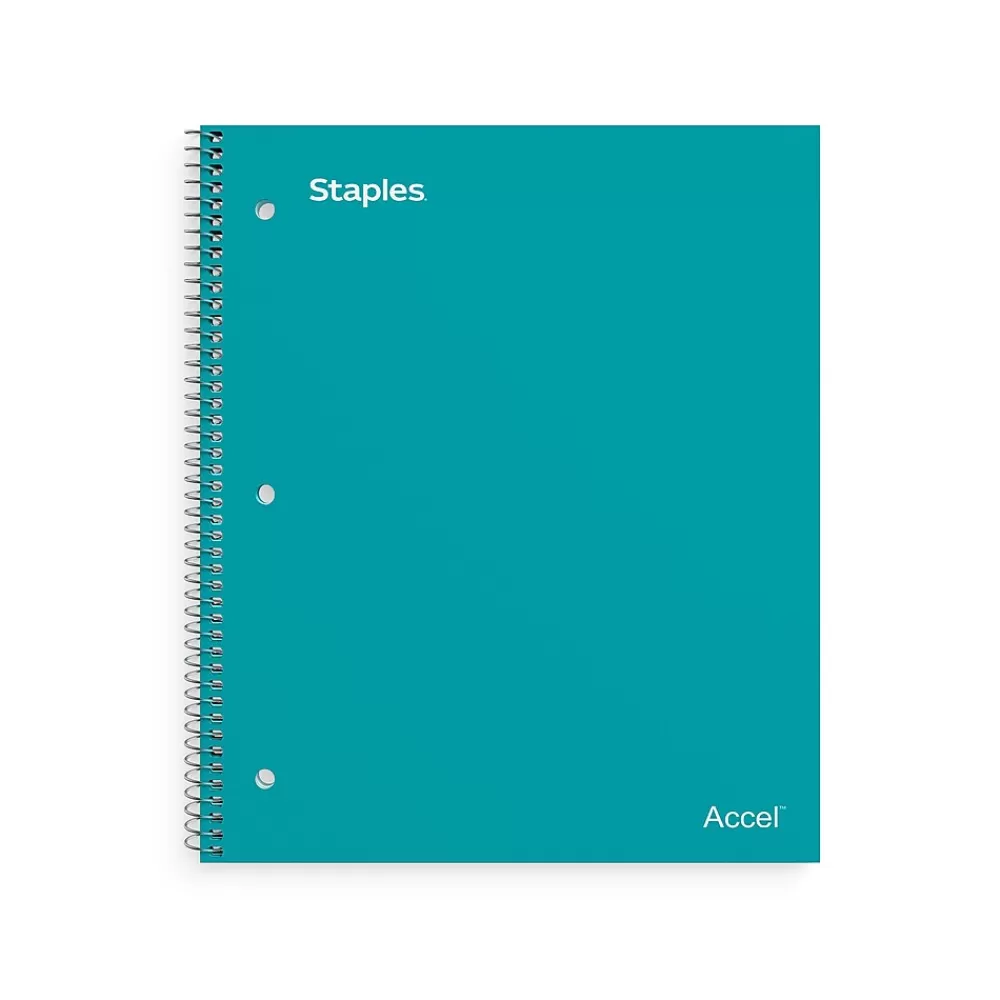 Staples Subject Notebooks<Premium Poly 1-Subject Notebook, 8" x 10.5", Wide Ruled, 100 Sheets, (TR20961)