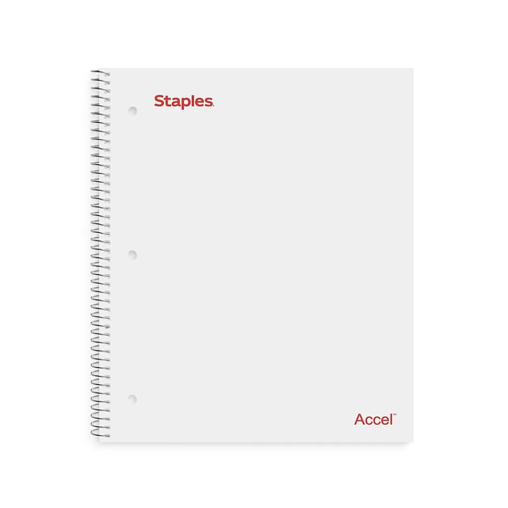 Staples Subject Notebooks<Premium Poly 1-Subject Notebook, 8" x 10.5", Wide Ruled, 100 Sheets, (TR25543)
