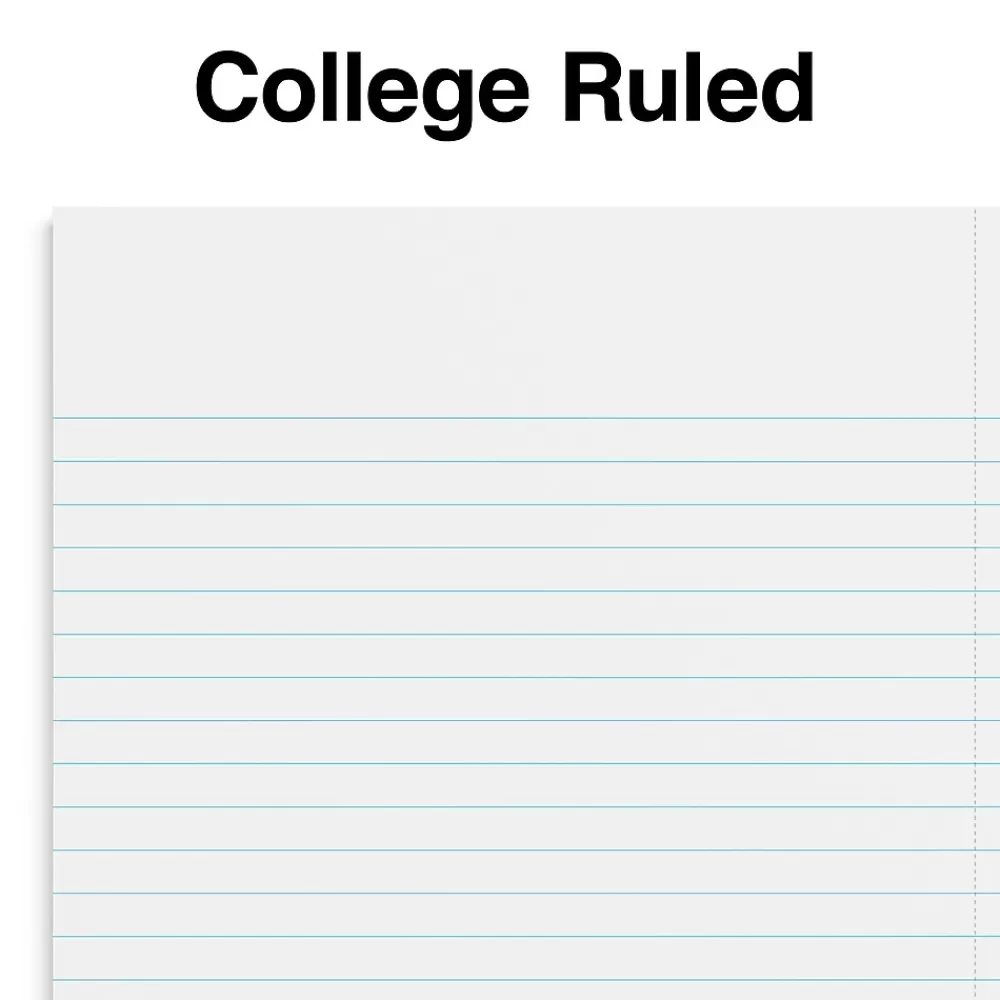 Staples Subject Notebooks<Premium 3-Subject Notebook, 5.88" x 9.5", College Ruled, 138 Sheets, Black (TR58351)