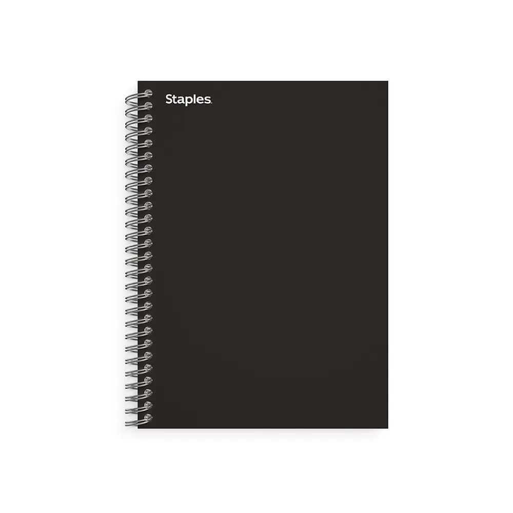 Staples Subject Notebooks<Premium 1-Subject Notebook, 4.38" x 7", College Ruled, 80 Sheets, Black (TR58347M)