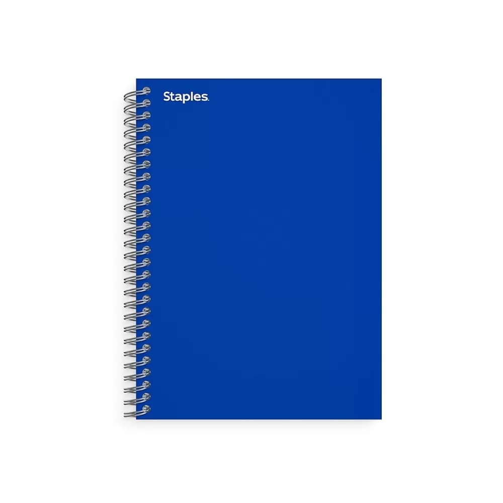 Staples Subject Notebooks<Premium 1-Subject Notebook, 4.38" x 7", College Ruled, 80 Sheets, Blue (ST58348)